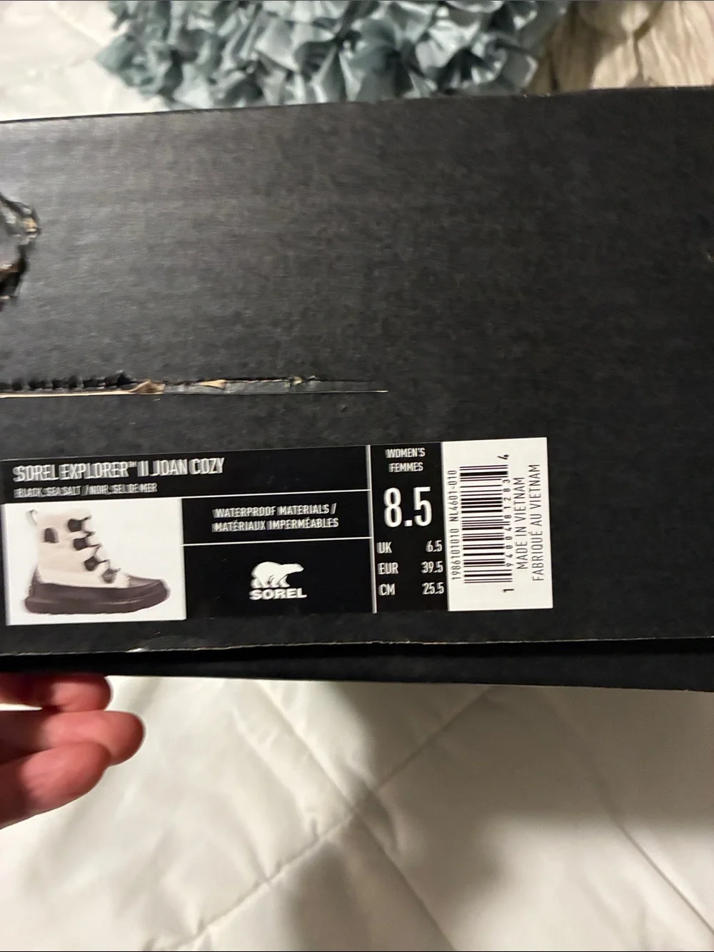 Sorel Cream Sherpa and Black Lace-Up Winter Boots